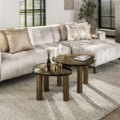 Nova Salontafel L Goud / Glas 70cm