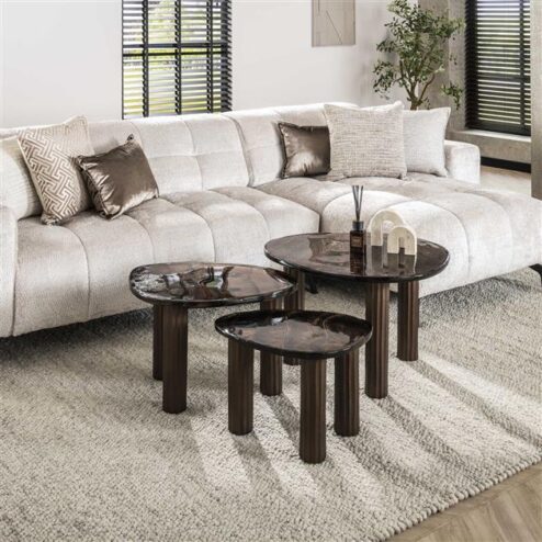 Nova Salontafel L Koper / Glas 70cm