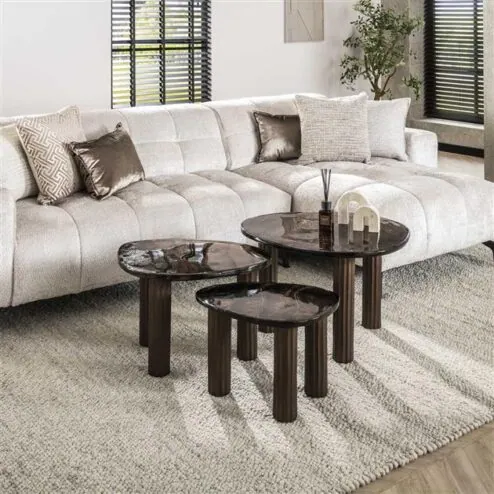 Nova Salontafel L Koper / Glas 70cm
