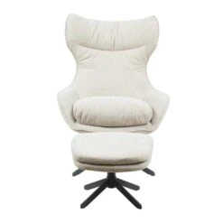 Roos Fauteuil met Hocker Taupe