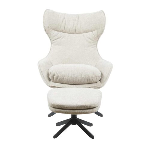 Roos Fauteuil met Hocker Taupe