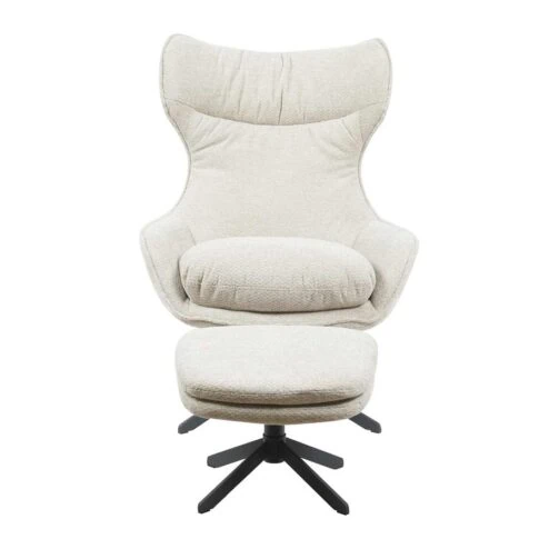 Roos Fauteuil met Hocker Taupe
