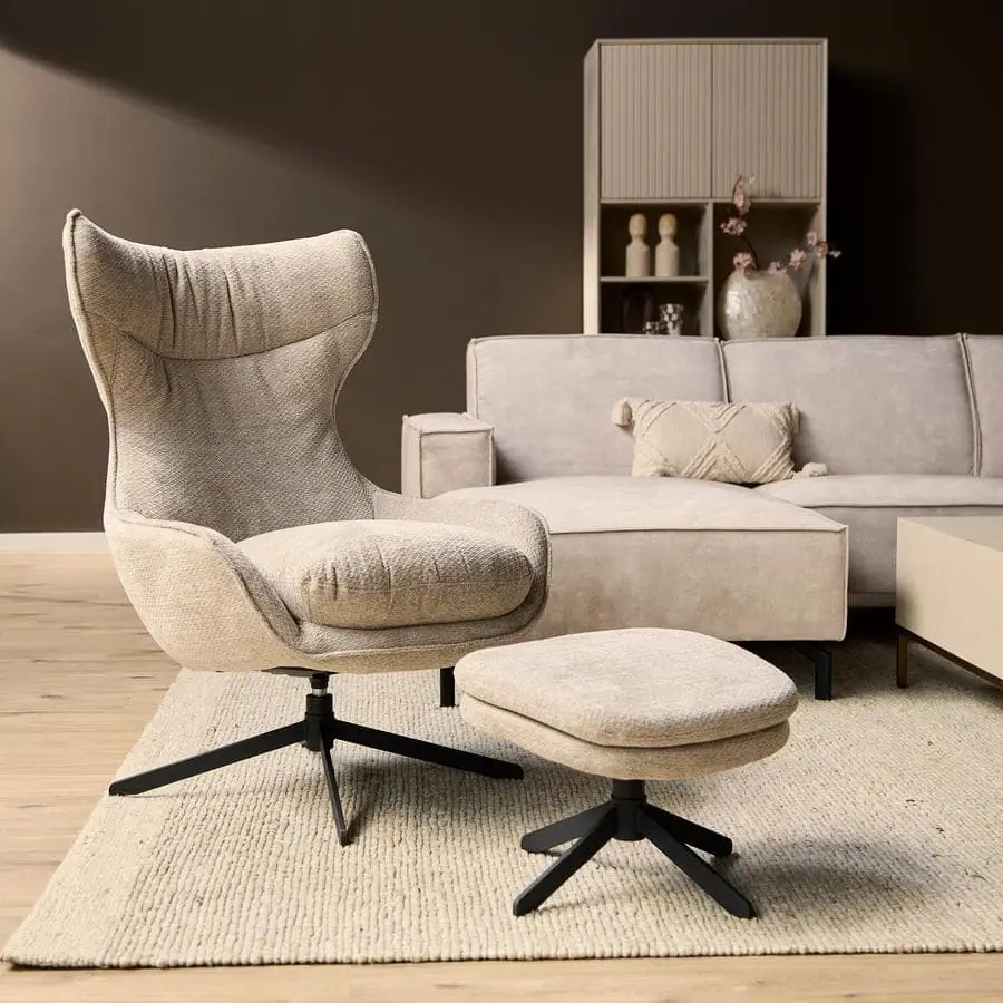 Fauteuil met voetenbank