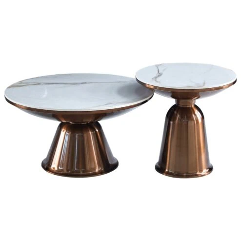 Salontafel Janice Set van 2 Marmer