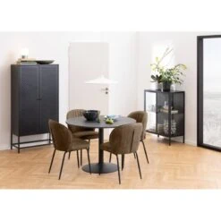 Amora Wandkast Zwart Metaal 80cm
