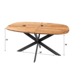 Arden Eettafel deens ovaal Acaciahout 150cm