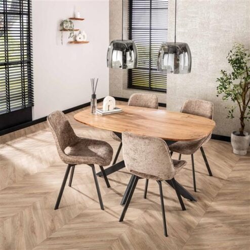 Arden Eettafel deens ovaal Acaciahout 150cm