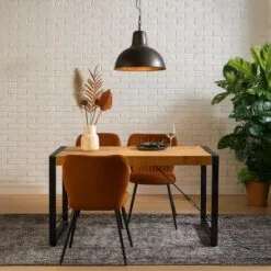 Britt eettafel industrieel mangohout 140cm (2)