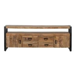Britt tv meubel mangohout 190cm 2 deuren 4 vakken