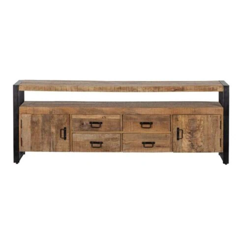 Britt tv meubel mangohout 190cm 2 deuren 4 vakken