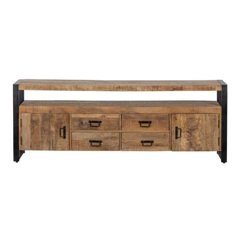 Britt tv meubel mangohout 190cm 2 deuren 4 vakken