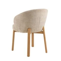 Darlene Eetkamerstoel Beige Naturel houten poten