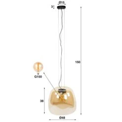 Drift 1-lichts Hanglamp XL Amberglas