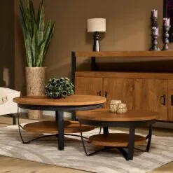 Emmy salontafel industrieel naturel warm 70cm