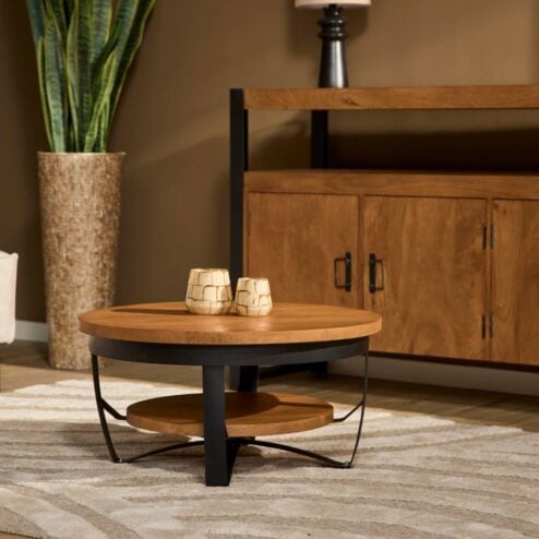 Emmy salontafel industrieel naturel warm 70cm