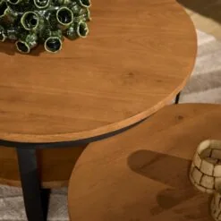 Emmy salontafel industrieel naturel warm 70cm