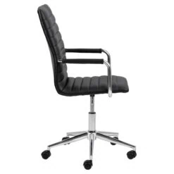 Ferano Bureaustoel Zwart Leer