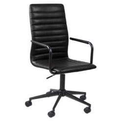 Ferano Bureaustoel Zwart PU Leer
