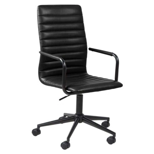 Ferano Bureaustoel Zwart PU Leer