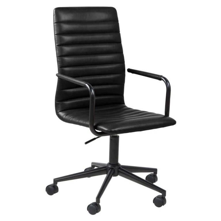 Ferano Bureaustoel Zwart PU Leer