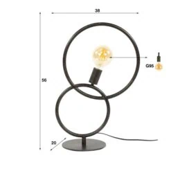 Finn 1-lichts Tafellamp Artic zwart