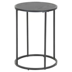 Hektor Bijzettafel Rond Zwart 40cm