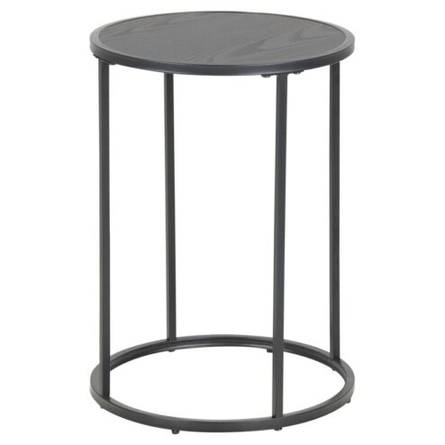 Hektor Bijzettafel Rond Zwart 40cm
