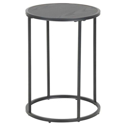 Hektor Bijzettafel Rond Zwart 40cm