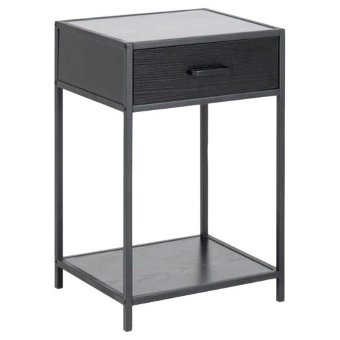Hektor Nachtkastje Zwart 1 lade 42cm
