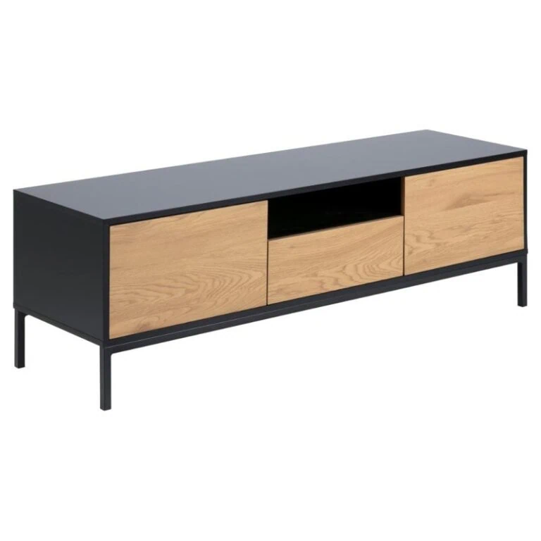 Hektor Tv meubel Zwart/Naturel 140cm