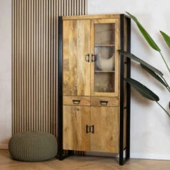 Britt Vitrinekast 1-deur naturel 90cm