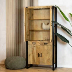 Britt Vitrinekast 1-deur naturel 90cm