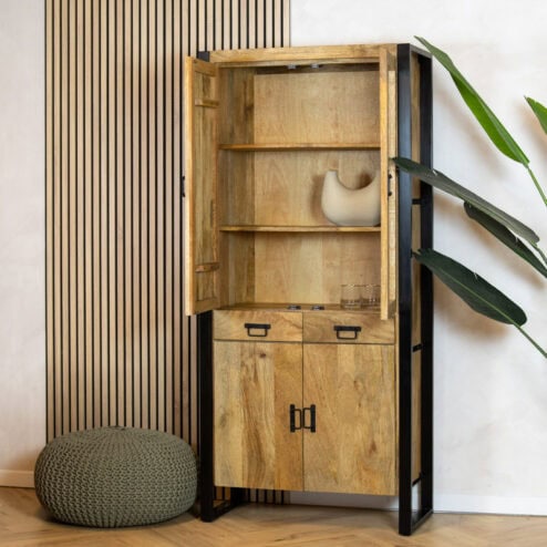 Britt Vitrinekast 1-deur naturel 90cm