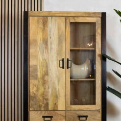 Britt Vitrinekast 1-deur naturel 90cm