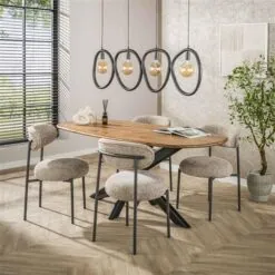Jane 4-lichts Hanglamp Artic zwart