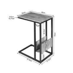 Jonna Bijzettafel Zwart Mangohout 49cm