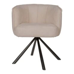 Kivo Draaibare Eetkamerfauteuil Crème