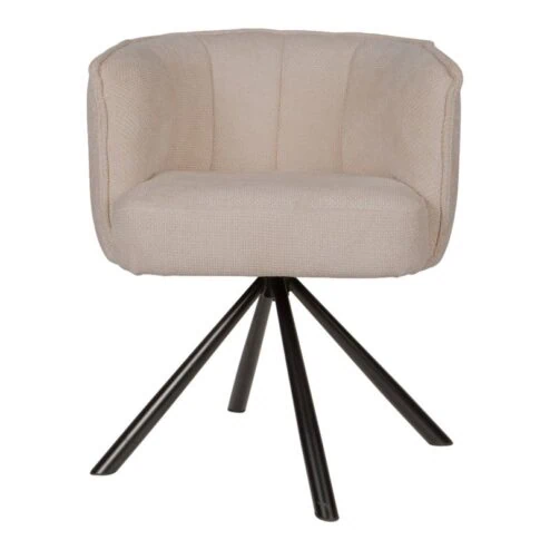 Kivo Draaibare Eetkamerfauteuil Crème