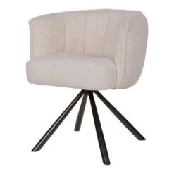 Kivo Draaibare Eetkamerfauteuil Crème