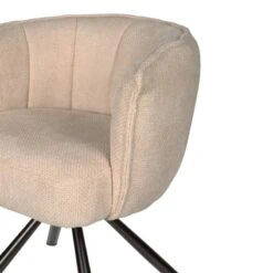 Kivo Draaibare Eetkamerfauteuil Crème