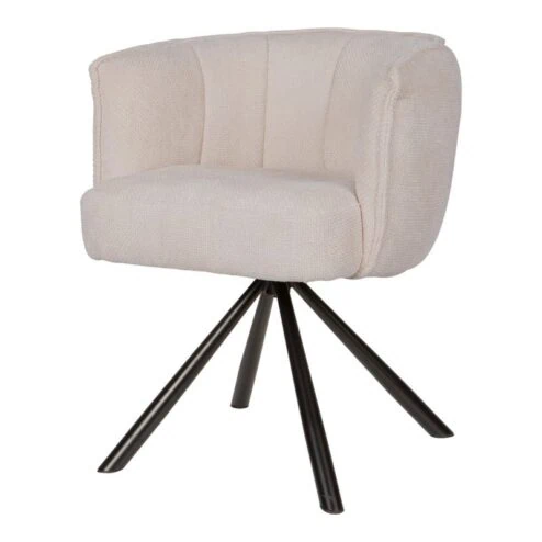 Kivo Draaibare Eetkamerfauteuil Crème