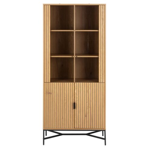 Lexora Vitrinekast Eiken lichtbruin 80cm