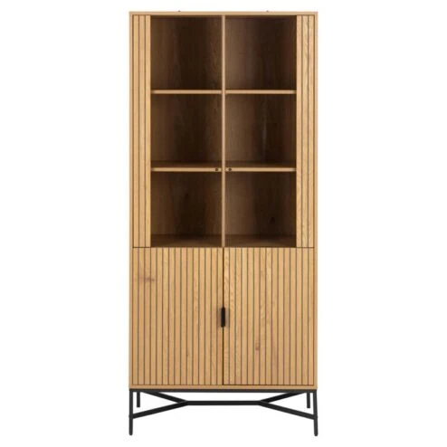 Lexora Vitrinekast Eiken lichtbruin 80cm