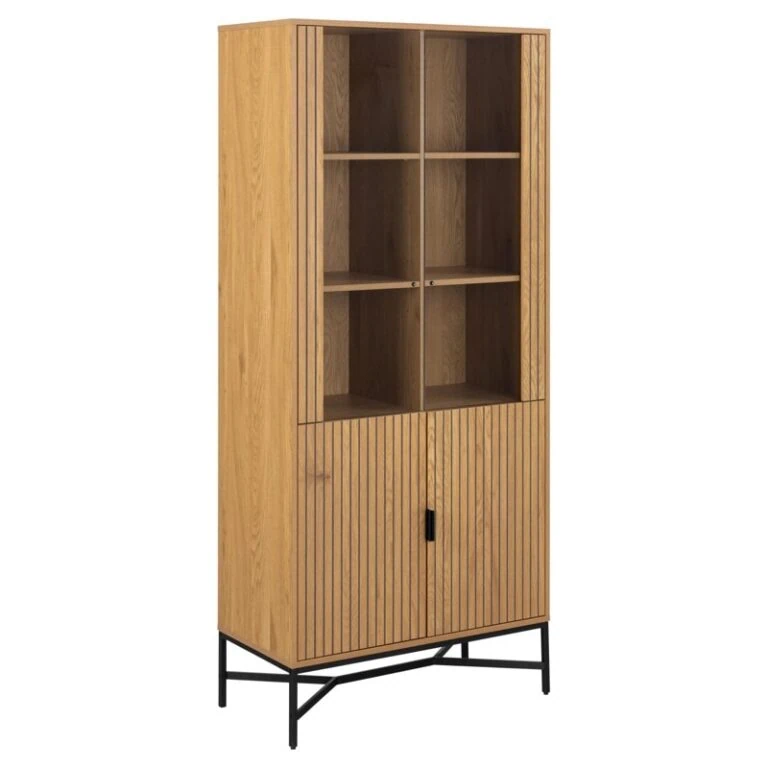 Lexora Vitrinekast Eiken lichtbruin 80cm