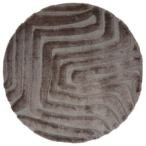 Lima vloerkleed Bruin Rond 160x160cm