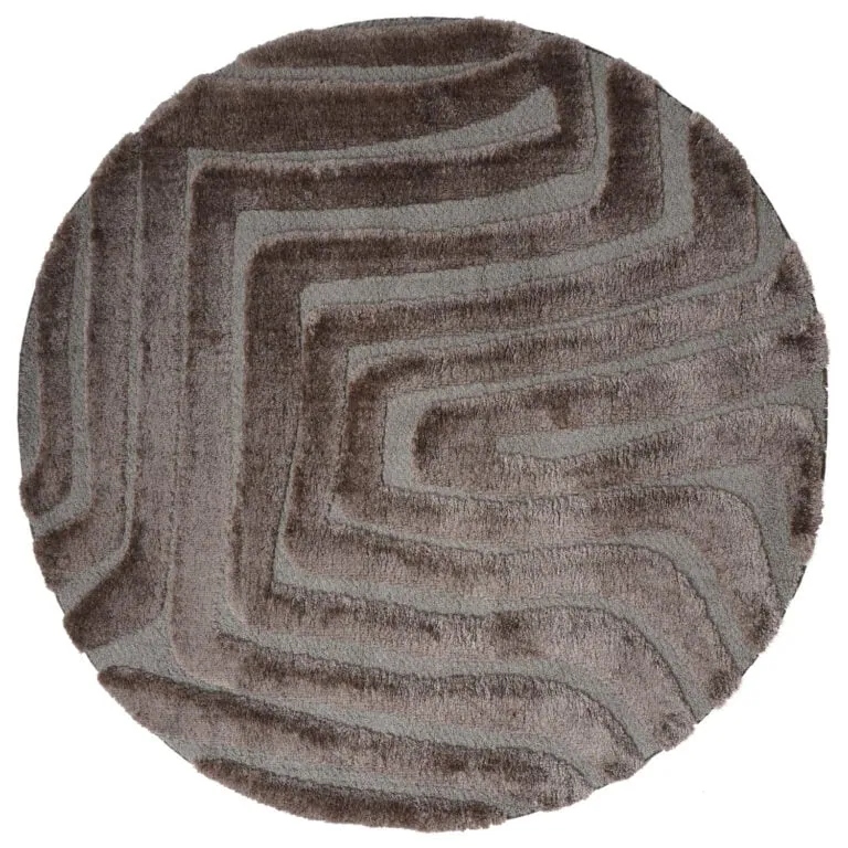 Lima vloerkleed Bruin Rond 160x160cm
