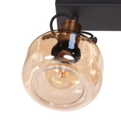 Lior 2-lichts Wandlamp Brons Amberglas