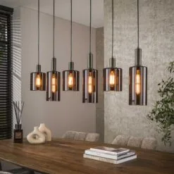 Luca 6-lichts Hanglamp Bruin