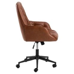 Lucano Bureaustoel Bruin PU Leer