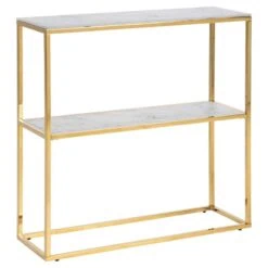 Luvano Sidetable Wit Goud 79cm